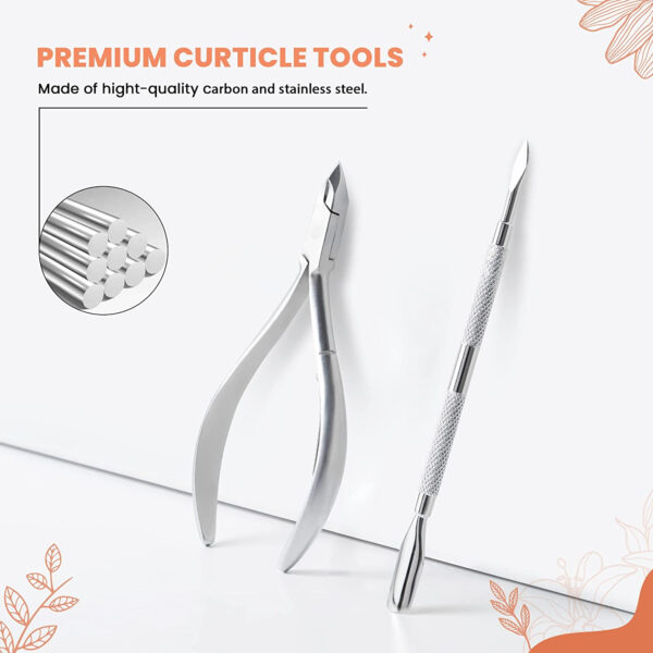 Cuticle Nipper Laputa Cuticle Cutter Tools and Remover with pc kit Cuticle Pusher for Dead Skin - Durable Manicure Tools and Cuticle Nail Clippers sat- Stainless Steel