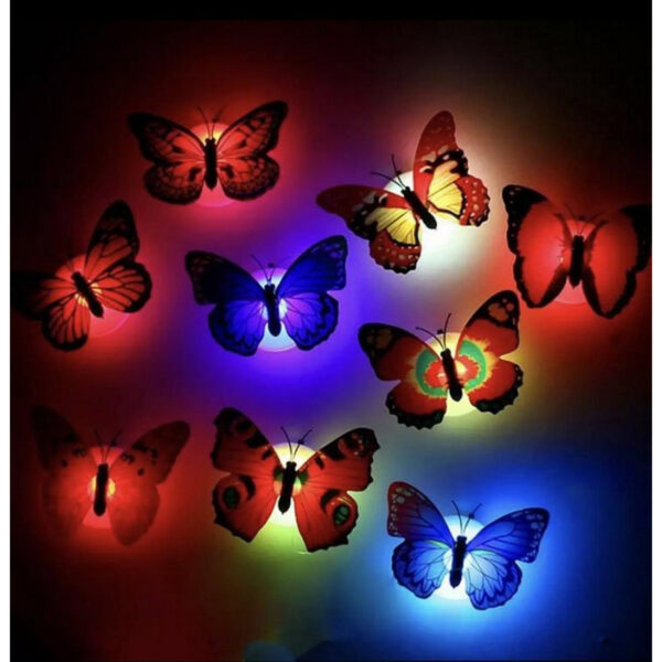 6 pcs LED Butterfly Night Light Color Changing Light Lamp Beautiful Home Decorative Wall Nightlights Glow In The Dark Led Butterfly Night Light Led Color Changing For Kids Room - Image 2