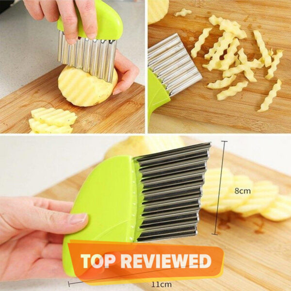 Stainless Steel Vegetable Carrot Wavy Cutter Slicer Potato Chips Corrugated Knife Kitchen wrinkled french fries - Image 2