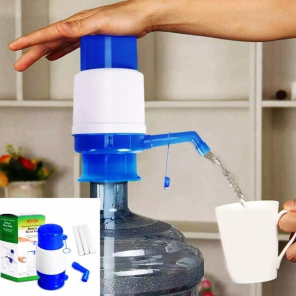 Manual Water Pump Dispenser For 19 liter Water Cans Large - Blue & White - Image 3