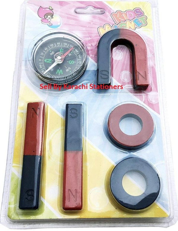 6pcs (8016) Horseshoe Magnet Compass Kit for School Project Magnetic Field Student Kids Educational Teaching Education Tool Set U Magnet Bar Magnet Round Magnet - Image 2