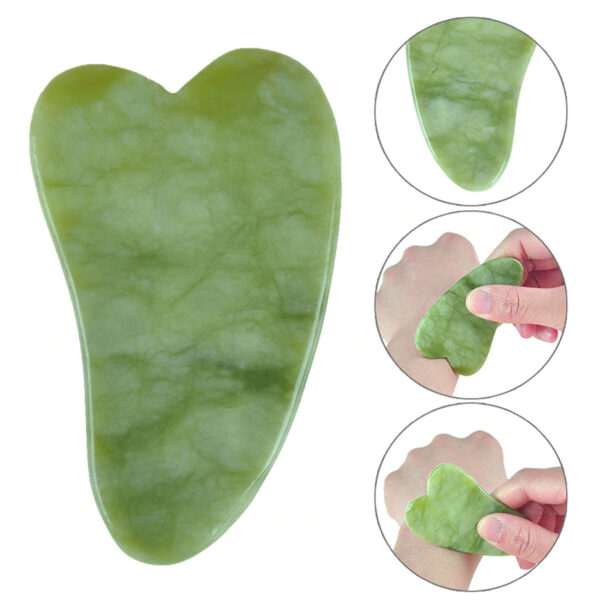 Anti-Aging Natural Stone Jade Gua Sha Heart Shape Scrapper for Face Massage Slimming Facial Relaxation and Face Lift - Image 3