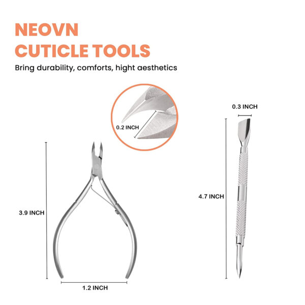 Cuticle Nipper Laputa Cuticle Cutter Tools and Remover with pc kit Cuticle Pusher for Dead Skin - Durable Manicure Tools and Cuticle Nail Clippers sat- Stainless Steel - Image 4