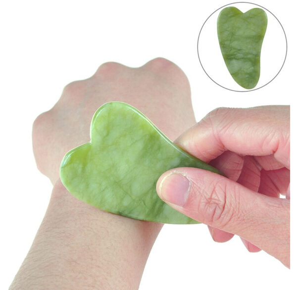 Anti-Aging Natural Stone Jade Gua Sha Heart Shape Scrapper for Face Massage Slimming Facial Relaxation and Face Lift - Image 4