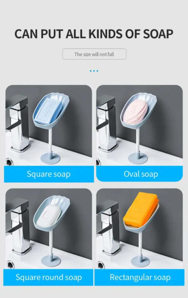 Soap Holder Premium Quality - Soap Dish - Soap Box - Bathroom Accessories Sets Washroom Friendly Products Bathroom Products Non-perforated Shell Shape Soap Holder - Image 5