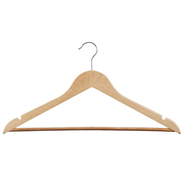 shoppe Pack Of 1, 3, 6, 10, 12 or 24 Wooden Suit Hangers with Non Slip Pants Bar -Smooth Finish Solid Wood Coat Hanger with 360° Swivel Hook and Precisely Cut Notches for Jacket, Pant, Dress Cloth hangers - Image 5