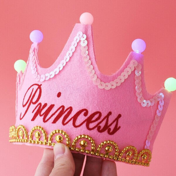LED Happy Birthday Crown, Princess Birthday Crown Happy Birthday Crown for Girls Birthday Hats for Children - Image 6