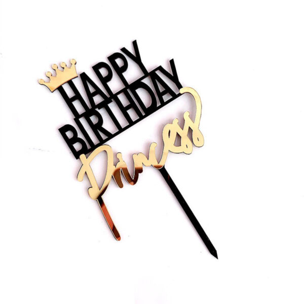 Happy Birthday Cake Topper Prince / Princess / King / Queen Cake Topper for Birthday Girl and Boy Birthday Parties.