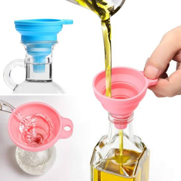 High quality mini funnel beautiful foldable oil funnel food grade silicon water funnel/ qeef kitchen accessories funnel/ peep, kitchen organizer keef, kitchen tools, kitchen gadgets, - Image 3