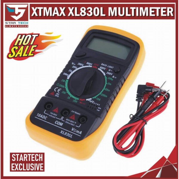 XTMAX XL830L Digital Multimeter, Multi Meter Manual Ranging Includes Volt Meter Digital, Ammeter, Ohmmeter with Backlight LCD - Image 10