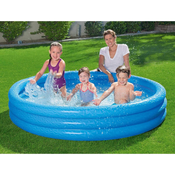 BESTWAY INFLATABLE COLOUR 3 RING SWIMMING POOL KIDS INFLATABLE BATHTUB SUMMER FUN TOY 183x33 cm - 51027