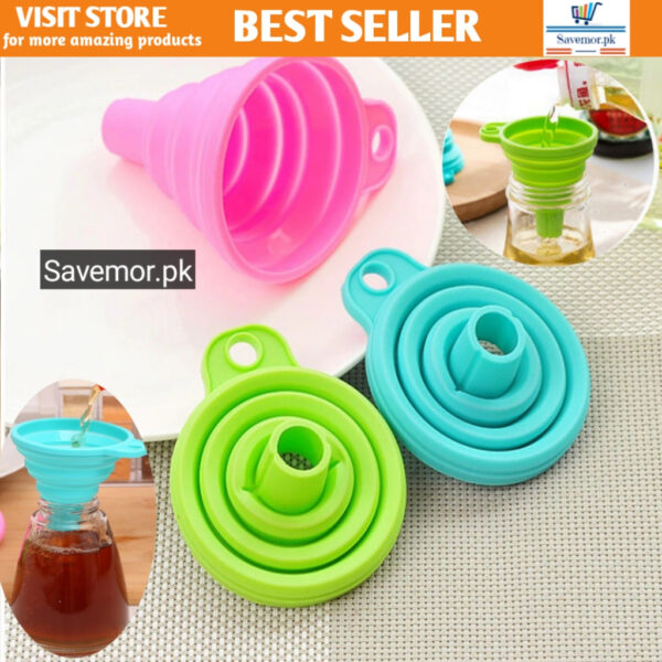 High quality mini funnel beautiful foldable oil funnel food grade silicon water funnel/ qeef kitchen accessories funnel/ peep, kitchen organizer keef, kitchen tools, kitchen gadgets, - Image 2
