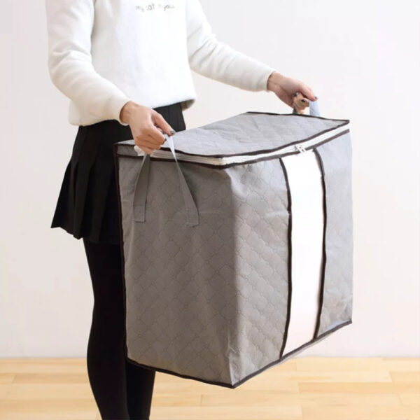 High quality Storage bags for clothes with visible window 50 gsm and 75 gsm wardrobe organizer space saver closet organizer Non Woven Bamboo storage box clothes storage shoe organizer - Image 4