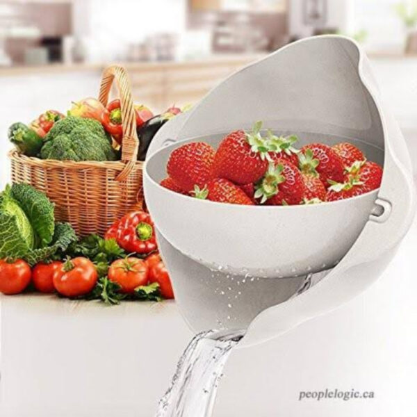 Double Layer Colander Drainer Basket with Bowl for Washing Fruits and Vegetables convenient kitchen accessories strainer kitchen organizer storage baskets - Image 9
