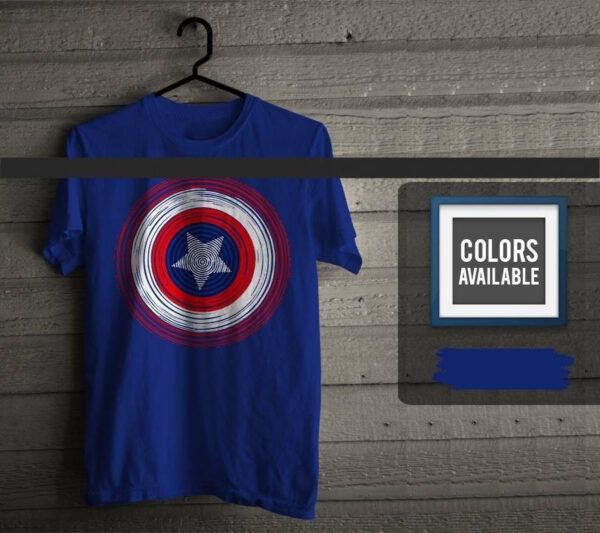 Blue Captain America Cotton Printed T Shirt for Men - Image 2