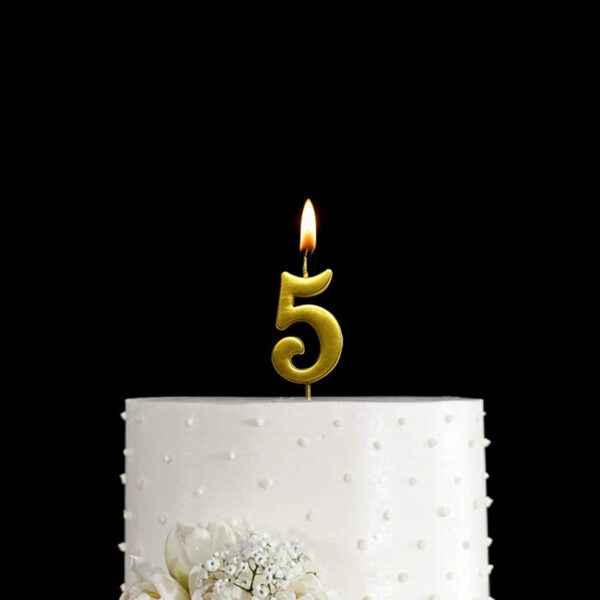 Metallic Number Candle for Cake Golden Digit Candles for Birthday and Anniversary - Image 3