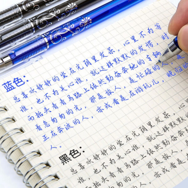 Blue/Black Refill Washable Gel Pen School Office Stationery Supplies 0.5mm Magic Erasable Pen Set Student Writing Ballpoint Pen - Image 10