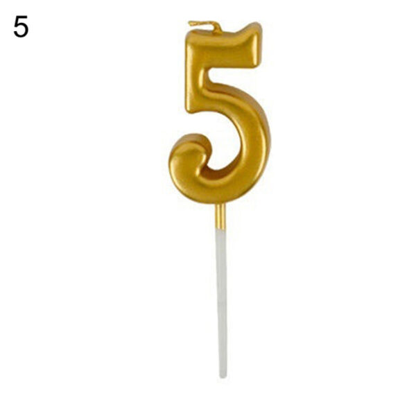 Metallic Number Candle for Cake Golden Digit Candles for Birthday and Anniversary - Image 4