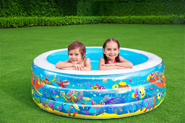 BESTWAY INFLATABLE OCEAN WORLD 3 RING KIDS AND FAMILY POOL KIDS INFLATABLE BATHTUB SUMMER FUN 60 X 20 INCH - 51121 - Image 5