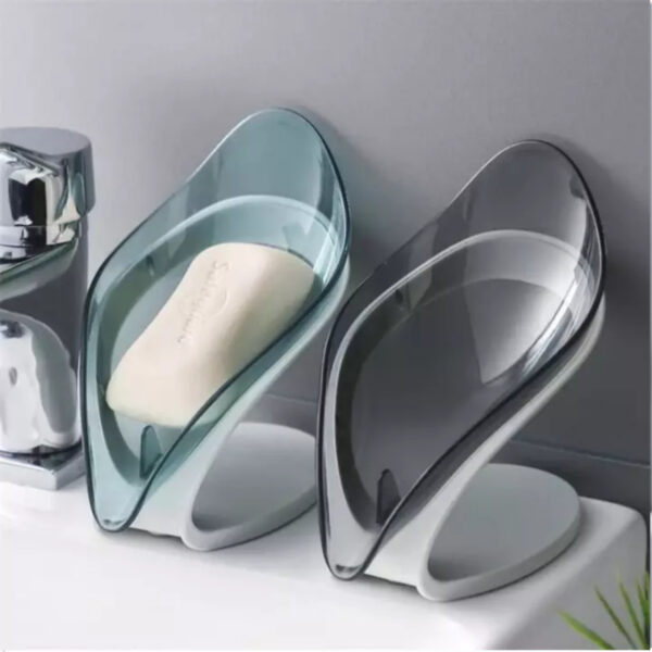 Very stylish Smart soap holder high quality leaf shape for bathroom fitting kitchen household essentials self adhesive soap dispenser bathroom accessories kitchen accessories leafy dish - Image 5