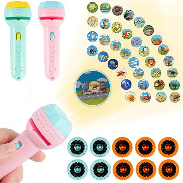 Best Projector Flashlight Birthday Gift Toy For Kids - Flashlight Projector Early Childhood Educational Toy Projector Torch For kids Multicolor - Image 4