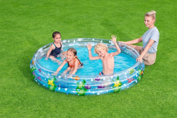BESTWAY-DEEP DIVE 3-RING SWIMMING POOL kids inflatable Bathtub 183X33CM -26-51005 - Image 5