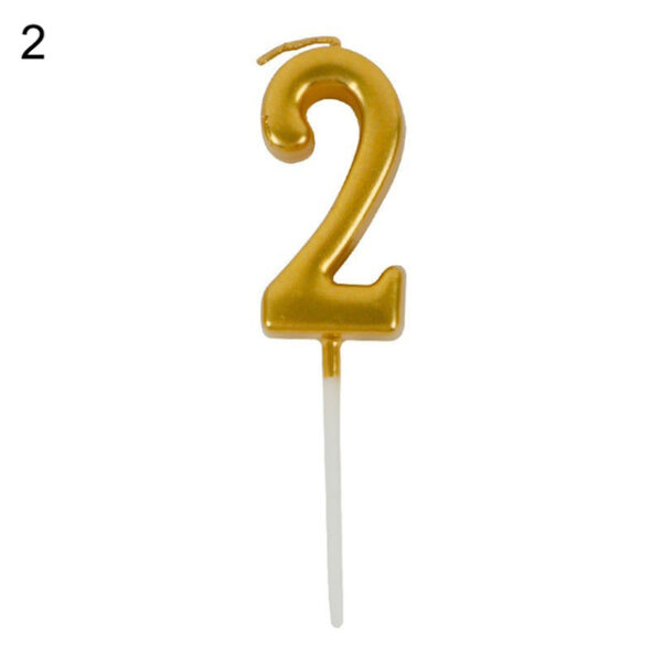 Metallic Number Candle for Cake Golden Digit Candles for Birthday and Anniversary - Image 10