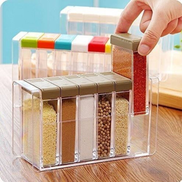 6 Piece Kitchen decor Transparent Spice Jar Set with Colorful Lids for Flavorful Seasoning Storage kitchen organizer Condiment Storage Kitchen Essentials spice kit - Image 6