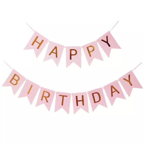 Happy Birthday Banner Decoration Set For (Boys & Girls) Pink, Black, Blue and All colors Birthday Banner Best for Birthday theme party Decorations. - Image 3