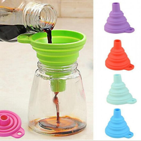 High quality mini funnel beautiful foldable oil funnel food grade silicon water funnel/ qeef kitchen accessories funnel/ peep, kitchen organizer keef, kitchen tools, kitchen gadgets,