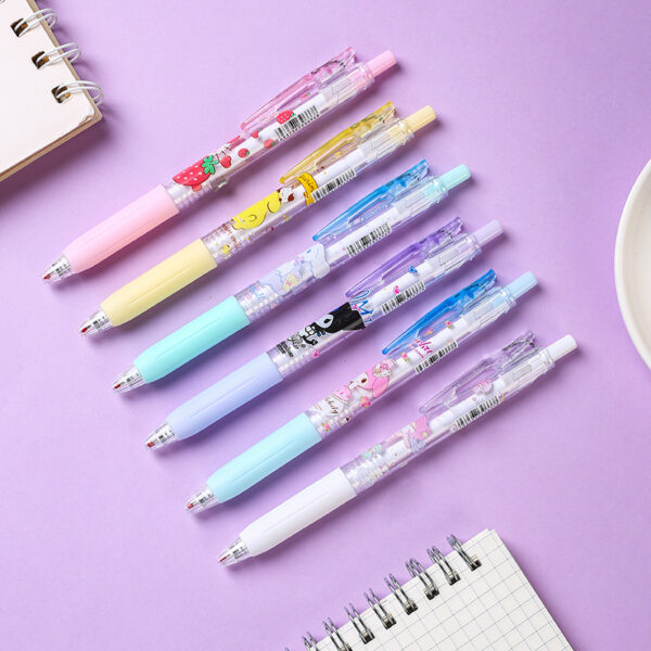 1/6Pcs Set 0.5mm Black INk Press Gel Pen Sanrio Cute Examination Signature Pen School Supplies - Image 6