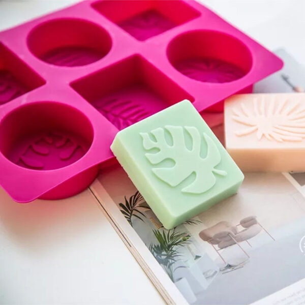 6 Cavities Palm Olive Leaves Rectangle Silicone Soap Mold/DIY Handmade Chocolate Cake Fondant Mould/Household Baking Gadgets - Image 5