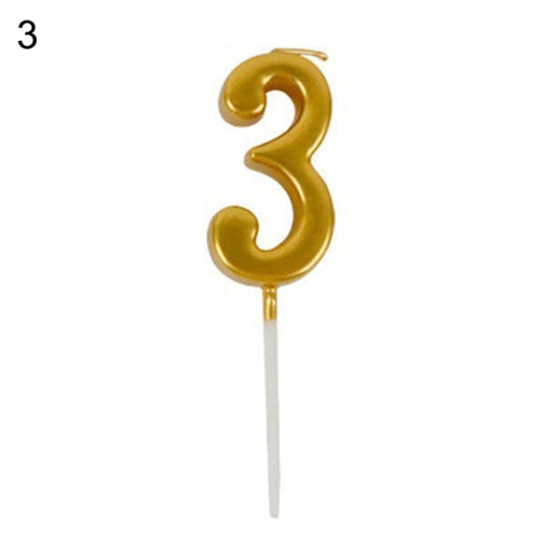 Metallic Number Candle for Cake Golden Digit Candles for Birthday and Anniversary - Image 9