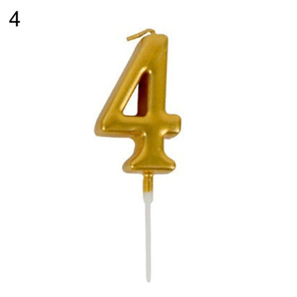 Metallic Number Candle for Cake Golden Digit Candles for Birthday and Anniversary - Image 8