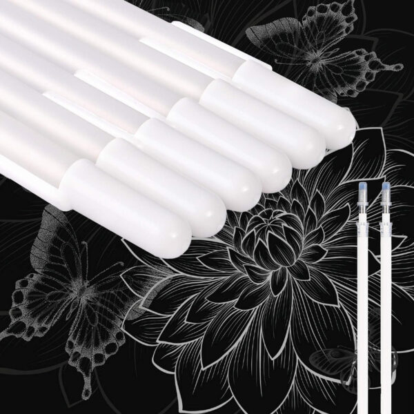 White Gel Pen, 1 Pcs White Pens for Art 0.8mm Fine Point White Ink - Image 8