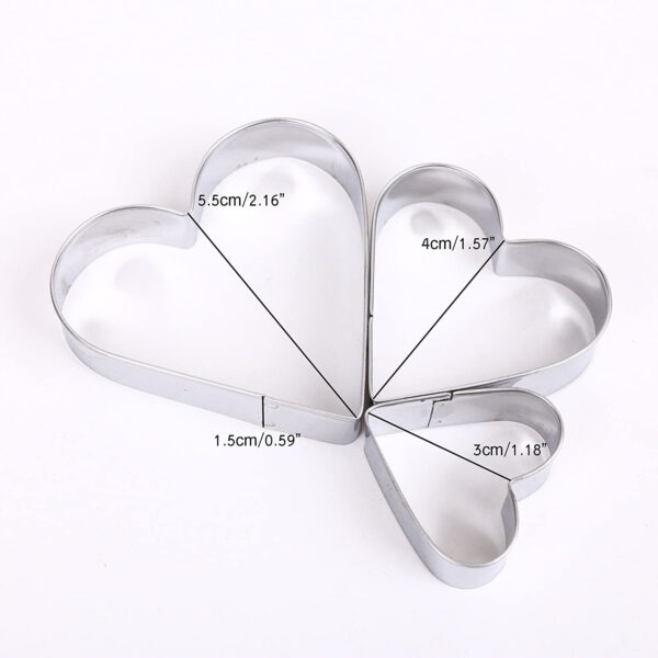 Fried egg mold: 4 pieces of heart-shaped, round, star-shaped, and flower-shaped stainless steel egg ring pancake mold - Image 6