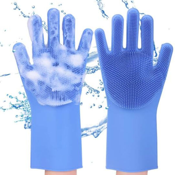 Magic Washing gloves with scrubber, silicon gloves, washing glove Gloves for kitchen / washing gloves for girls washing gadgets dish washing gloves dish washer scrub gloves kitchen accessories kitchen tools - Image 4