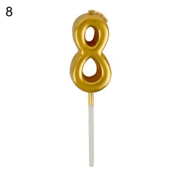 Metallic Number Candle for Cake Golden Digit Candles for Birthday and Anniversary - Image 6