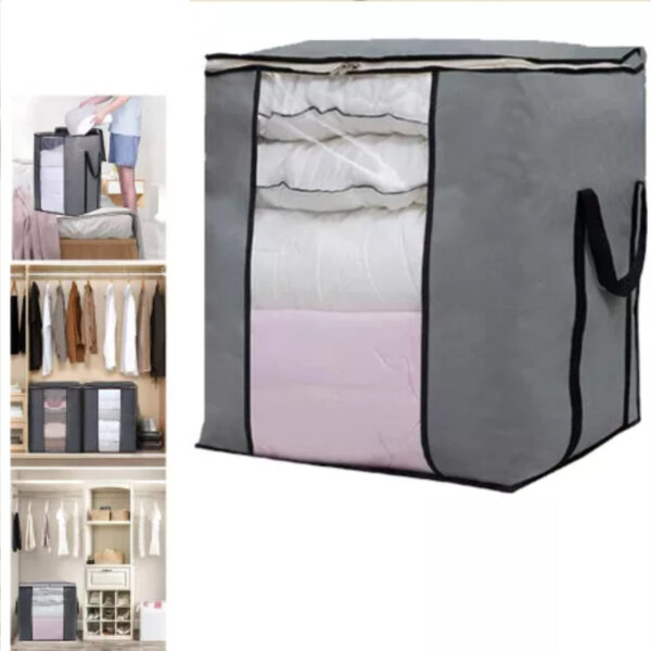 High quality Storage bags for clothes with visible window 50 gsm and 75 gsm wardrobe organizer space saver closet organizer Non Woven Bamboo storage box clothes storage shoe organizer - Image 10