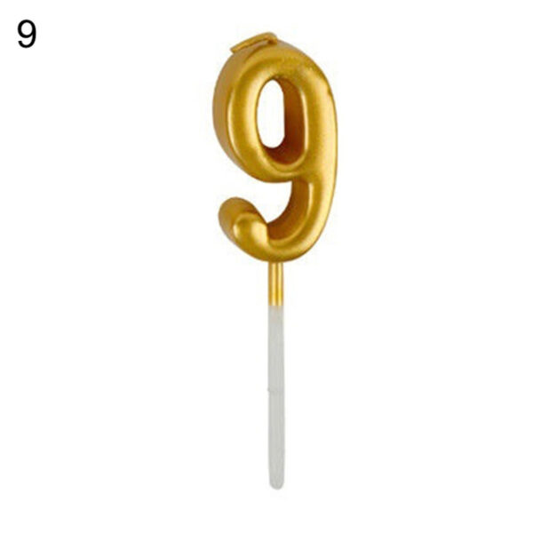 Metallic Number Candle for Cake Golden Digit Candles for Birthday and Anniversary - Image 5