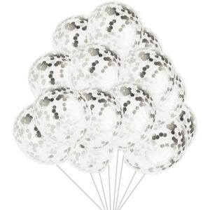 10 pcs Golden confetti ballons , Silver , Confetti Balloons for birthday ,