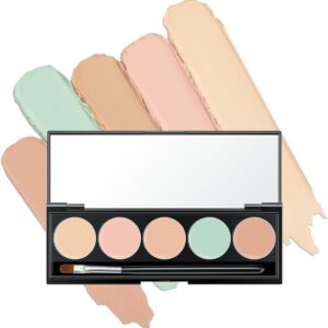 Color Corrector Palette, 5 in 1 Concealer Contour Palette, Color Corrector for Dark Circles