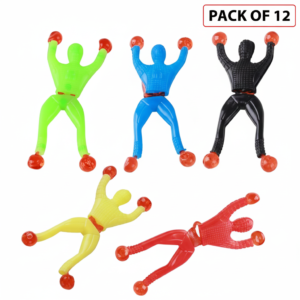 Pack Of 12 Sticky Spiderman Wall Climbing Toy For Kids