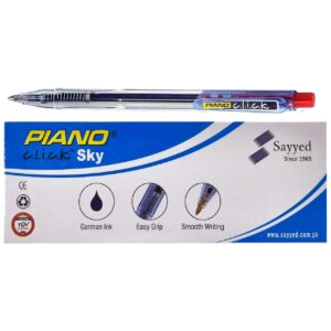 PIANO Click Sky Ball pen Red (Pack of 10 Pcs)