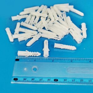 Pack of 20pcs White Plastic Wall Plugs Gitti Roll Rawal Plugs Wood Concrete Screw Flat Nails Plugs size 1inch