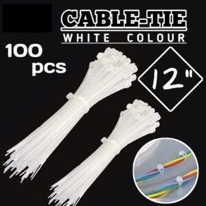 cable tai 12in white