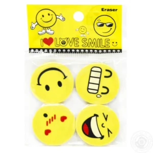 Pack of 4 Emoji Eraser, Pencil Erasers, Erasers for Kids, School Supplies