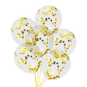 Transparent Confetti Balloons (pack of 5 pcs) golden color
