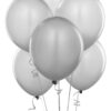 Pack of 25 High Quality Latex Shiny Balloons for Happy Birthday gray colour