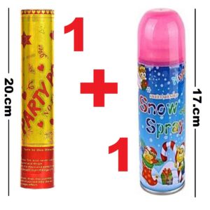 1 Party Poper + 1 Snow Spray - Combo Deals for Birthday party